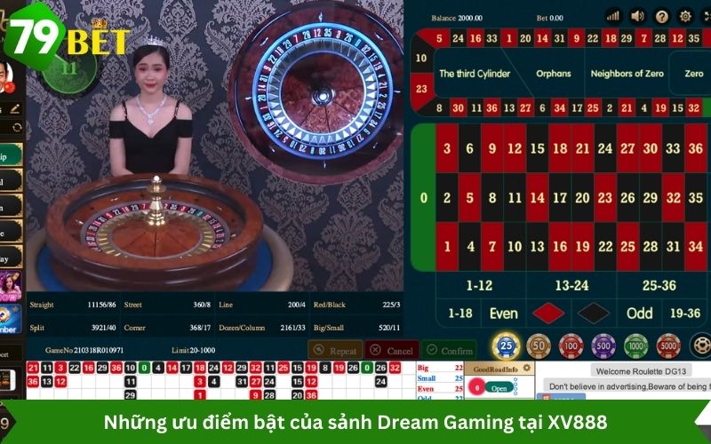 Những ưu điểm bật của sảnh Dream Gaming tại XV888